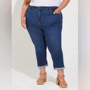 Torrid mid rise skinny cropped jeans, 36", blue